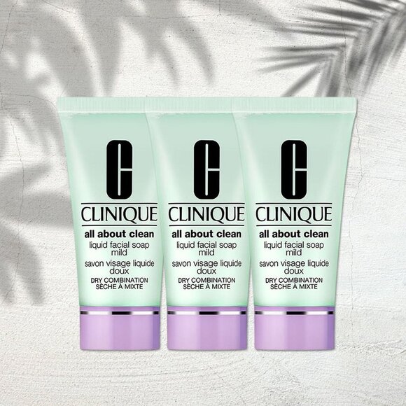 3 Clinique All About Clean Liquid Facial Soap Mild Mini 1 oz - Picture 1 of 10